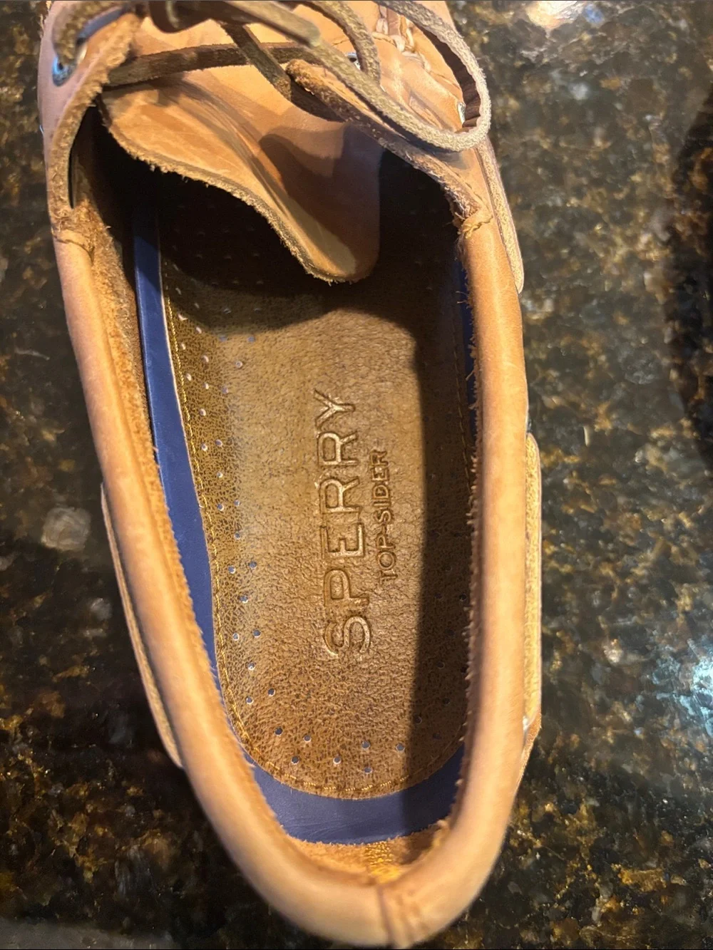 Sperry Men's Tan Leather Moc Toe Boat Shoes - new without tags